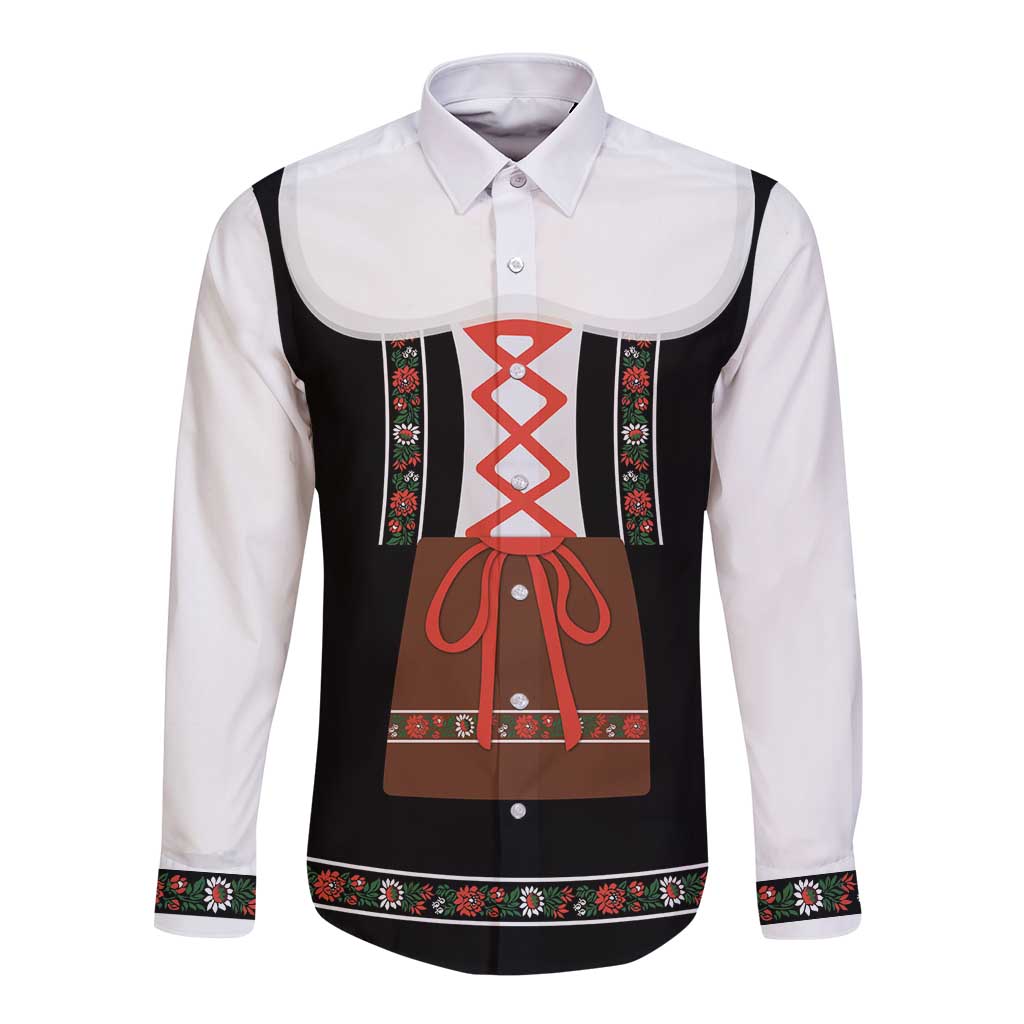 Oktoberfest Dirndl Costume Long Sleeve Button Shirt German Beer Festival - Wonder Print Shop
