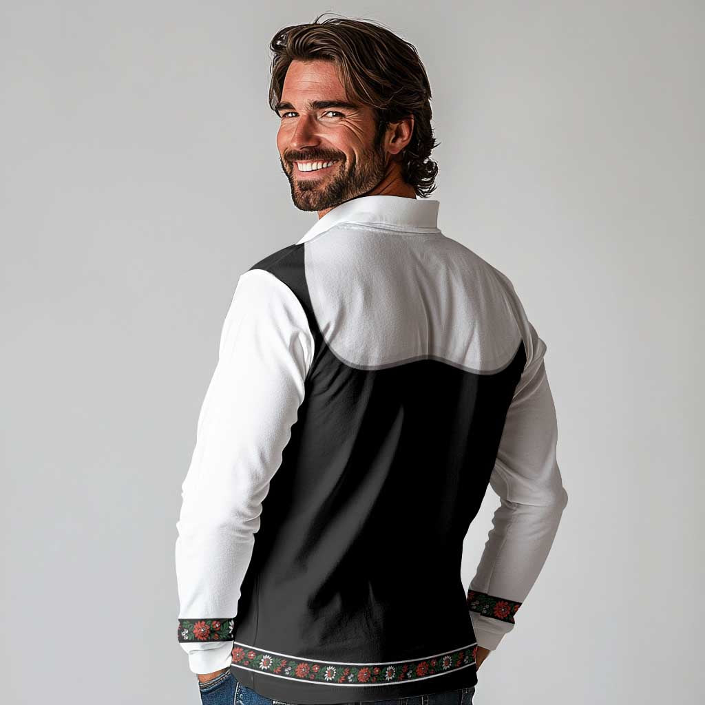 Oktoberfest Dirndl Costume Long Sleeve Polo Shirt German Beer Festival - Wonder Print Shop