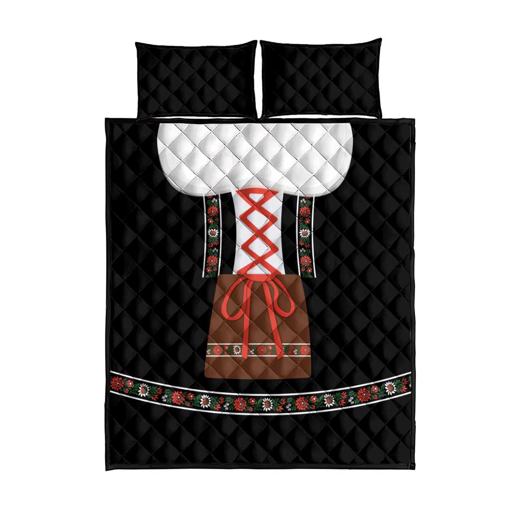 Oktoberfest Dirndl Costume Quilt Bed Set German Beer Festival - Wonder Print Shop