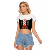 Oktoberfest Dirndl Costume Raglan Cropped T Shirt German Beer Festival - Wonder Print Shop