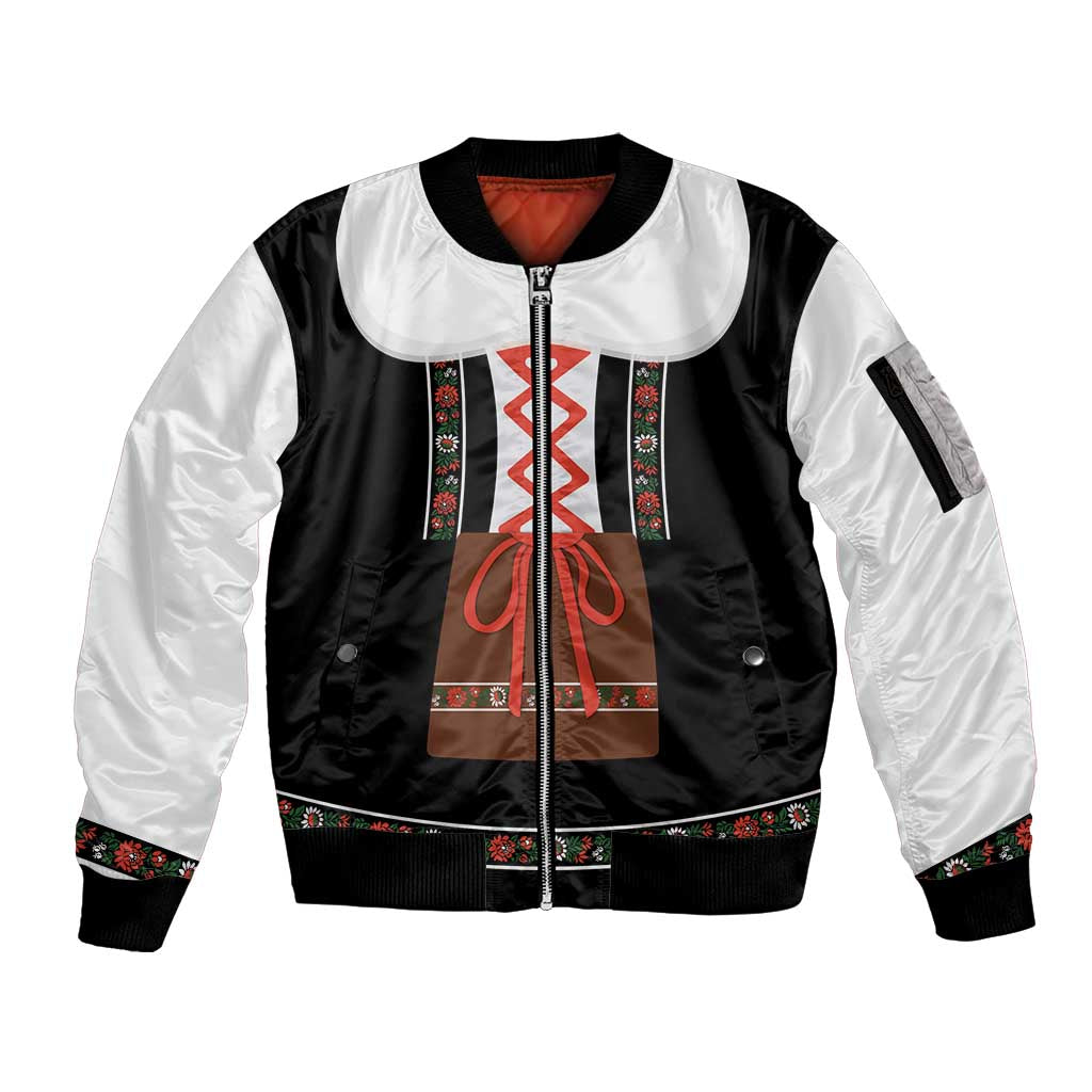 Oktoberfest Dirndl Costume Sleeve Zip Bomber Jacket German Beer Festival - Wonder Print Shop