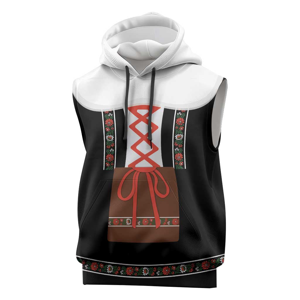 Oktoberfest Dirndl Costume Sleeveless Hoodie German Beer Festival - Wonder Print Shop