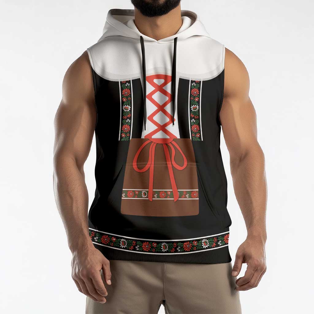 Oktoberfest Dirndl Costume Sleeveless Hoodie German Beer Festival - Wonder Print Shop