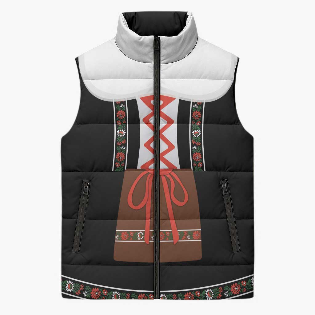 Oktoberfest Dirndl Costume Sleeveless Puffer Jacket German Beer Festival - Wonder Print Shop