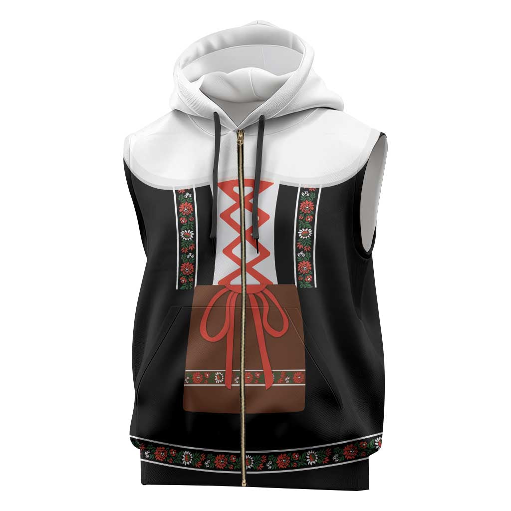 Oktoberfest Dirndl Costume Sleeveless Zip Hoodie German Beer Festival - Wonder Print Shop