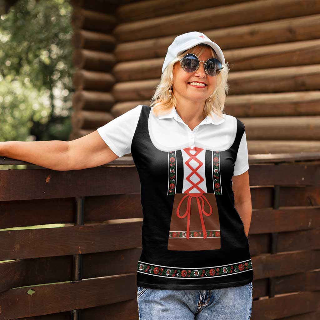 Oktoberfest Dirndl Costume Women Polo Shirt German Beer Festival - Wonder Print Shop