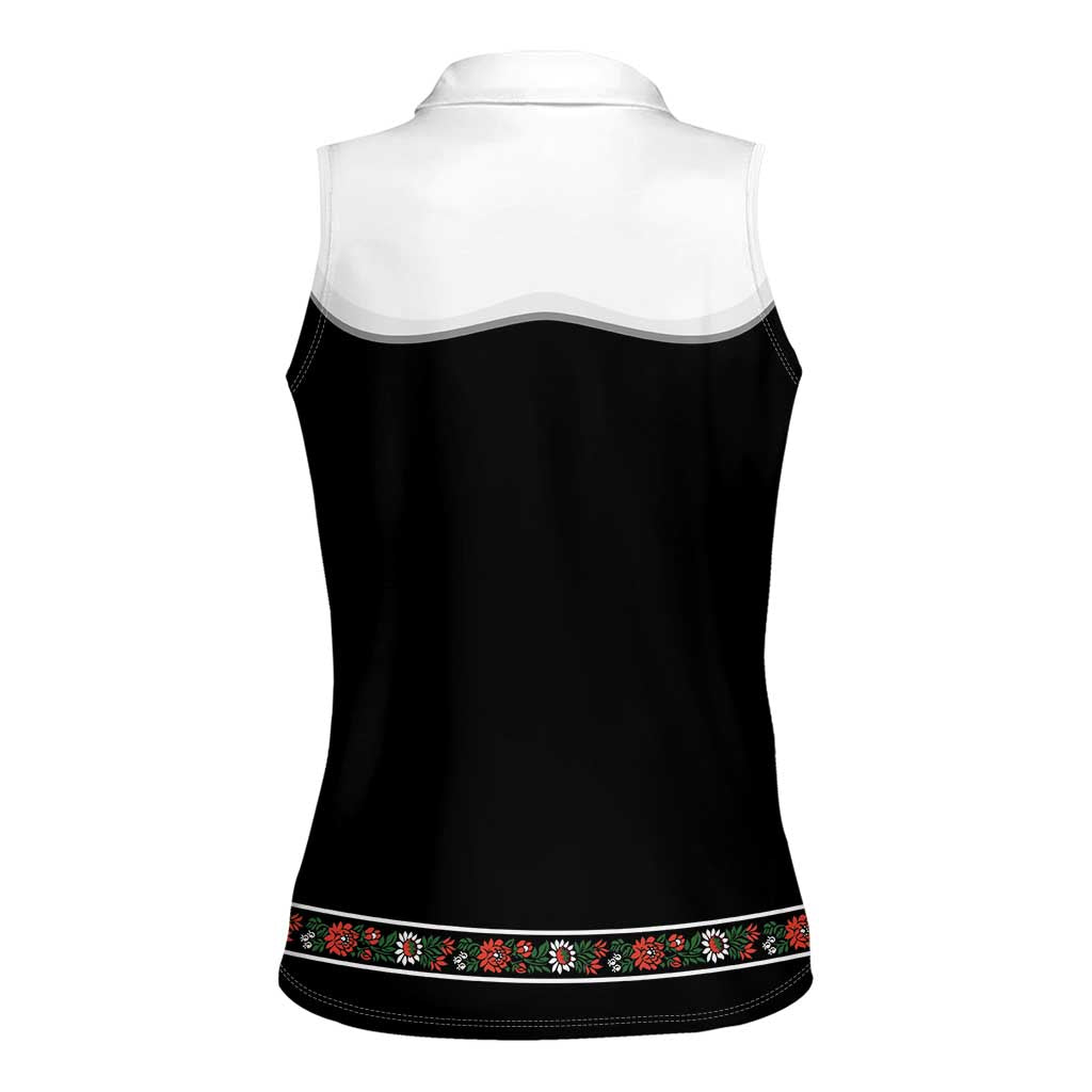 Oktoberfest Dirndl Costume Women Sleeveless Polo Shirt German Beer Festival - Wonder Print Shop