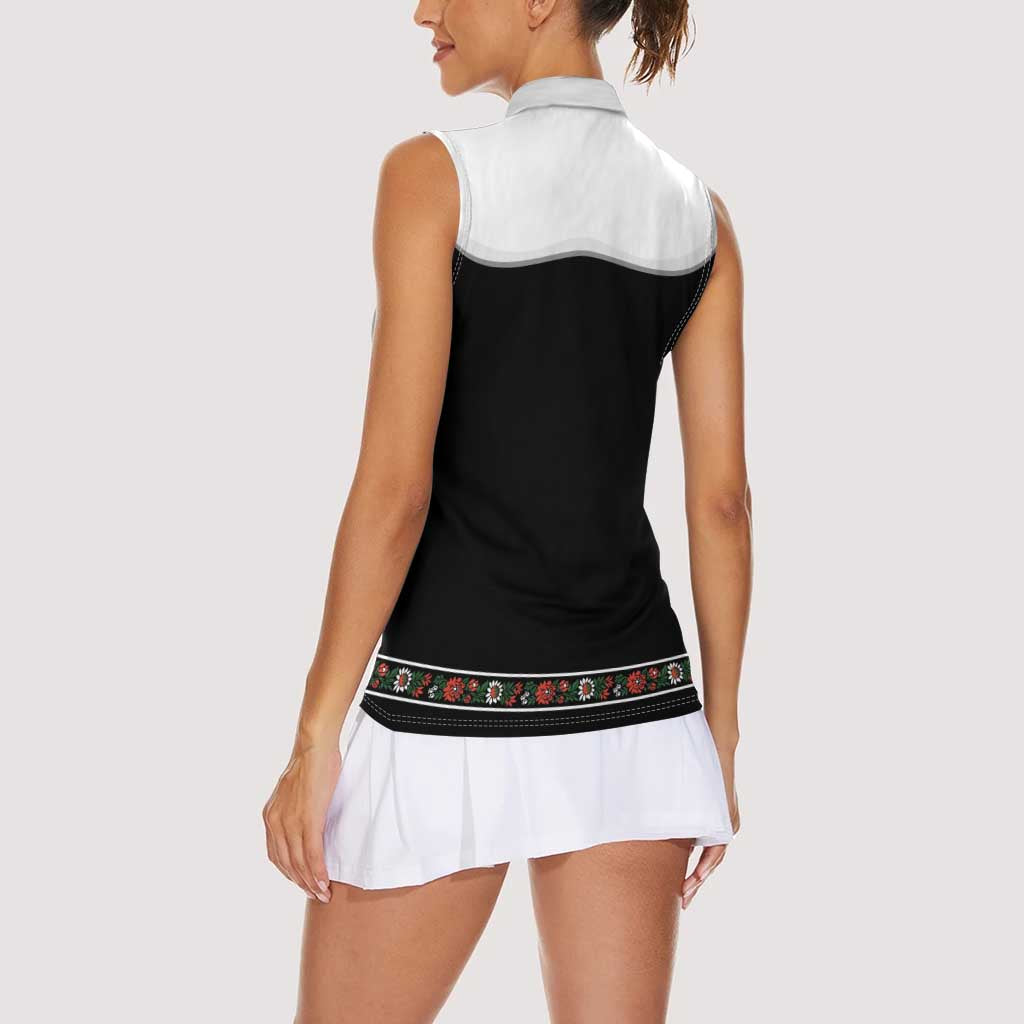 Oktoberfest Dirndl Costume Women Sleeveless Polo Shirt German Beer Festival - Wonder Print Shop