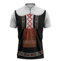 Oktoberfest Dirndl Costume Zipper Polo Shirt German Beer Festival - Wonder Print Shop