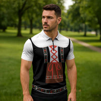 Oktoberfest Dirndl Costume Zipper Polo Shirt German Beer Festival - Wonder Print Shop