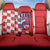 Custom Croatia Independence Day Back Car Seat Cover Grunge Checkerboard Patterns With Map - Wonder Print Shop