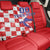 Custom Croatia Independence Day Back Car Seat Cover Grunge Checkerboard Patterns With Map - Wonder Print Shop