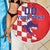 Custom Croatia Independence Day Beach Blanket Grunge Checkerboard Patterns With Map - Wonder Print Shop