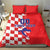 Custom Croatia Independence Day Bedding Set Grunge Checkerboard Patterns With Map - Wonder Print Shop