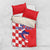 Custom Croatia Independence Day Bedding Set Grunge Checkerboard Patterns With Map - Wonder Print Shop
