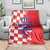 Custom Croatia Independence Day Blanket Grunge Checkerboard Patterns With Map