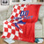 Custom Croatia Independence Day Blanket Grunge Checkerboard Patterns With Map