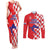 Custom Croatia Independence Day Couples Matching Tank Maxi Dress and Long Sleeve Button Shirt Grunge Checkerboard Patterns With Map - Wonder Print Shop