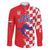 Custom Croatia Independence Day Family Matching Long Sleeve Bodycon Dress and Hawaiian Shirt Grunge Checkerboard Patterns With Map - Wonder Print Shop