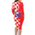Custom Croatia Independence Day Family Matching Long Sleeve Bodycon Dress and Hawaiian Shirt Grunge Checkerboard Patterns With Map - Wonder Print Shop