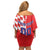 Custom Croatia Independence Day Family Matching Off Shoulder Short Dress and Hawaiian Shirt Grunge Checkerboard Patterns With Map - Wonder Print Shop
