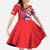 Custom Croatia Independence Day Family Matching Short Sleeve Bodycon Dress and Hawaiian Shirt Grunge Checkerboard Patterns With Map - Wonder Print Shop