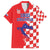 Custom Croatia Independence Day Family Matching Short Sleeve Bodycon Dress and Hawaiian Shirt Grunge Checkerboard Patterns With Map - Wonder Print Shop