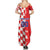 Custom Croatia Independence Day Family Matching Summer Maxi Dress and Hawaiian Shirt Grunge Checkerboard Patterns With Map - Wonder Print Shop