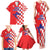 Custom Croatia Independence Day Family Matching Tank Maxi Dress and Hawaiian Shirt Grunge Checkerboard Patterns With Map - Wonder Print Shop
