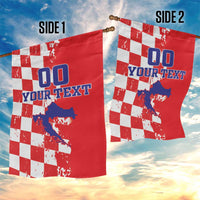 Custom Croatia Independence Day Garden Flag Grunge Checkerboard Patterns With Map - Wonder Print Shop