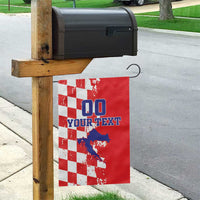 Custom Croatia Independence Day Garden Flag Grunge Checkerboard Patterns With Map - Wonder Print Shop