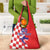 Custom Croatia Independence Day Grocery Bag Grunge Checkerboard Patterns With Map