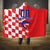 Custom Croatia Independence Day Hooded Blanket Grunge Checkerboard Patterns With Map