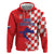 Custom Croatia Independence Day Hoodie Grunge Checkerboard Patterns With Map - Wonder Print Shop