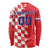 Custom Croatia Independence Day Long Sleeve Shirt Grunge Checkerboard Patterns With Map - Wonder Print Shop