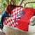 Custom Croatia Independence Day Quilt Grunge Checkerboard Patterns With Map - Wonder Print Shop
