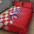 Custom Croatia Independence Day Quilt Bed Set Grunge Checkerboard Patterns With Map - Wonder Print Shop