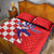 Custom Croatia Independence Day Quilt Bed Set Grunge Checkerboard Patterns With Map - Wonder Print Shop