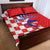 Custom Croatia Independence Day Quilt Bed Set Grunge Checkerboard Patterns With Map - Wonder Print Shop