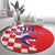 Custom Croatia Independence Day Round Carpet Grunge Checkerboard Patterns With Map