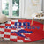 Custom Croatia Independence Day Round Carpet Grunge Checkerboard Patterns With Map
