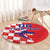 Custom Croatia Independence Day Round Carpet Grunge Checkerboard Patterns With Map