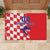 Custom Croatia Independence Day Rubber Doormat Grunge Checkerboard Patterns With Map - Wonder Print Shop