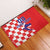 Custom Croatia Independence Day Rubber Doormat Grunge Checkerboard Patterns With Map - Wonder Print Shop