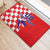 Custom Croatia Independence Day Rubber Doormat Grunge Checkerboard Patterns With Map - Wonder Print Shop