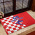 Custom Croatia Independence Day Rubber Doormat Grunge Checkerboard Patterns With Map - Wonder Print Shop