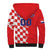 Custom Croatia Independence Day Sherpa Hoodie Grunge Checkerboard Patterns With Map - Wonder Print Shop