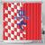 Custom Croatia Independence Day Shower Curtain Grunge Checkerboard Patterns With Map