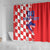 Custom Croatia Independence Day Shower Curtain Grunge Checkerboard Patterns With Map