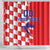 Custom Croatia Independence Day Shower Curtain Grunge Checkerboard Patterns With Map